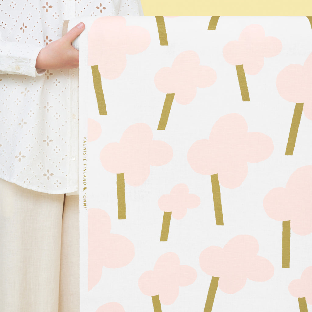 Onni Pink Linen Fabric
